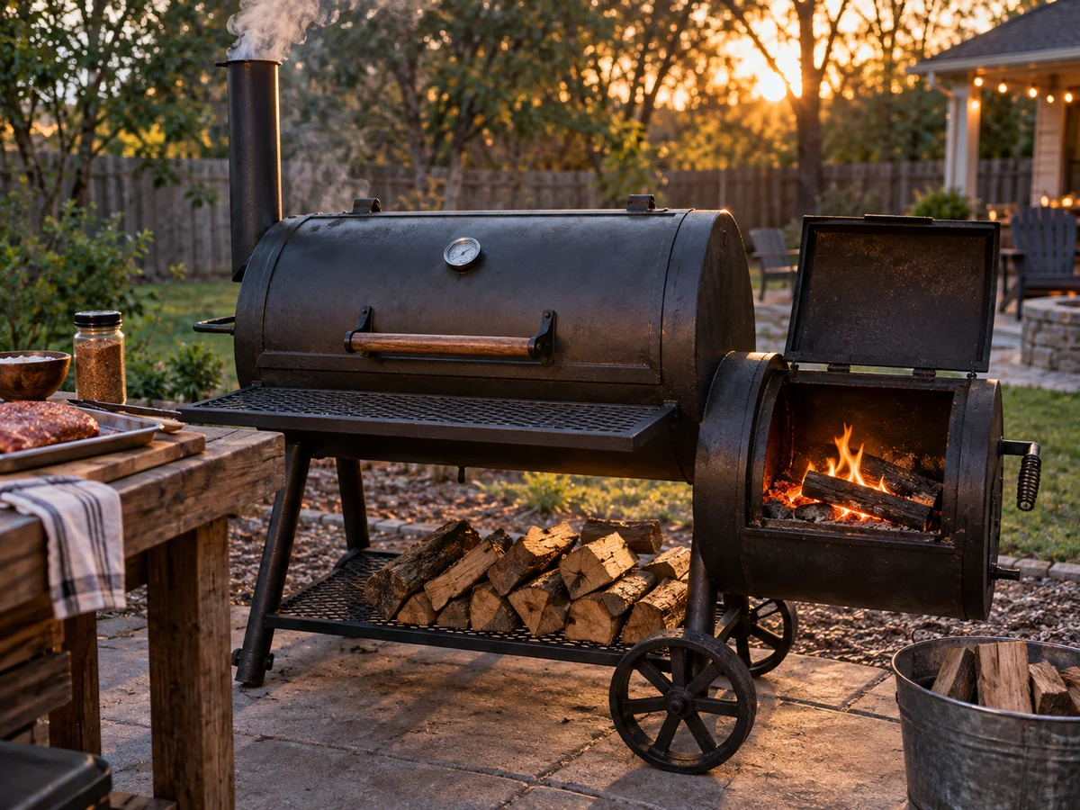 Offset smoker setup